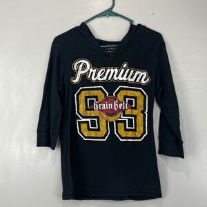 J America Vanity Black Long Sleeve Hoodie Graphic T Shirt